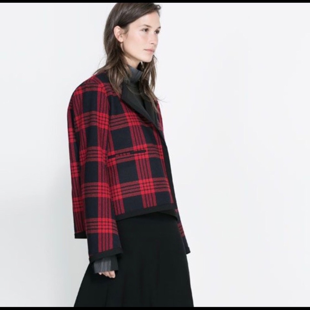 ZARA Woman Plaid Studio Jacket ~ Size Medium